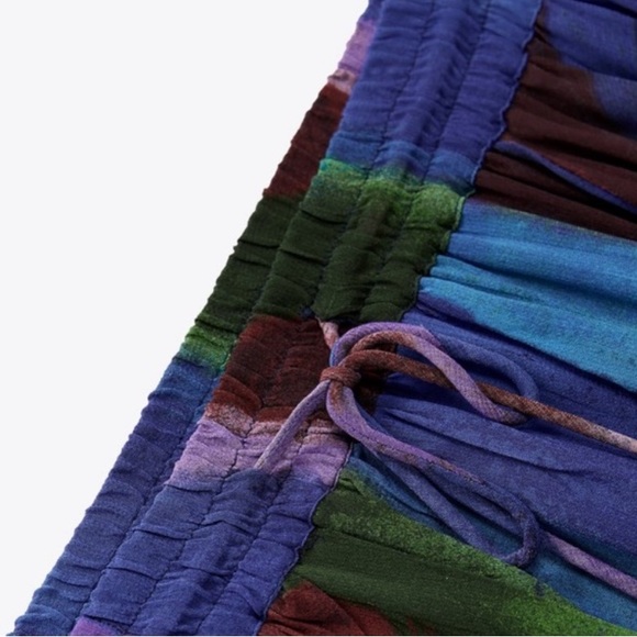 NEW| ZARA Handkerchief Boho Gypsy Beaded Hem Mini Skirt - Picture 8 of 9